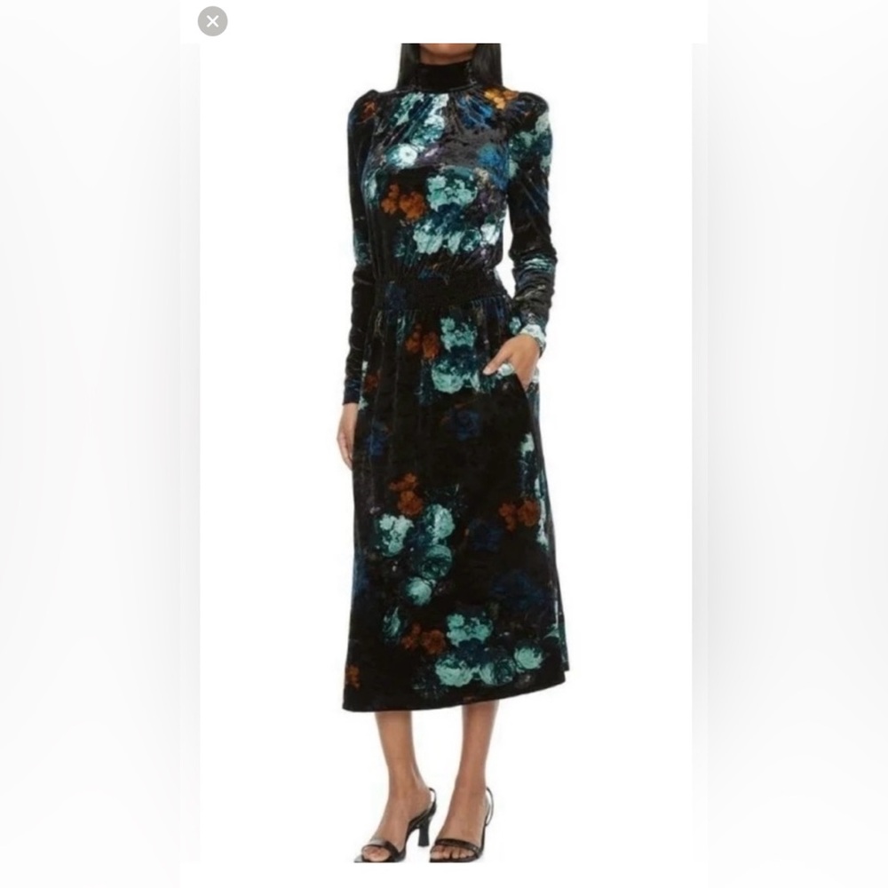 Black Long Sleeve Mock Neck Dress